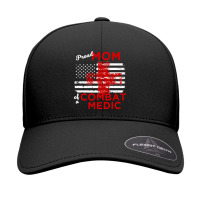 Proud Mom Of A Combat Medic Distressed Flag Pullover Hoodie Seamless Cap | Artistshot