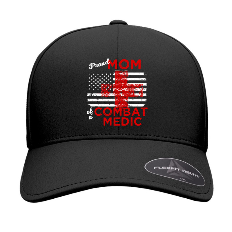 Proud Mom Of A Combat Medic Distressed Flag Pullover Hoodie Seamless Cap by cm-arts | Artistshot