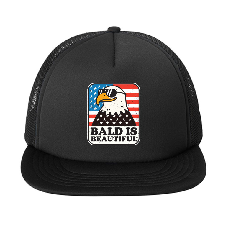 Bald Is Beautiful Patriotic Foam Snapback Hat | Artistshot