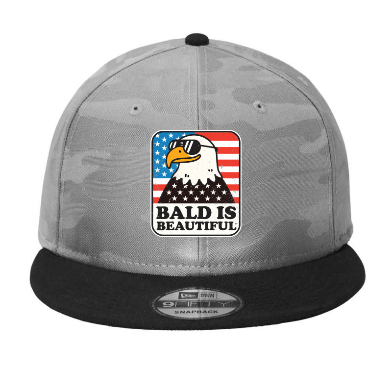 Bald Is Beautiful Patriotic Camo Snapback | Artistshot