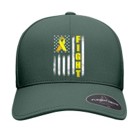 Bone Cancer Fight Sarcoma Cancer Awareness American Flag Seamless Cap | Artistshot