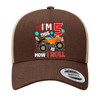 5th Birthday Gifts I'm 5 This Is How I Roll Monster Truck Yupoong Trucker Cap | Artistshot