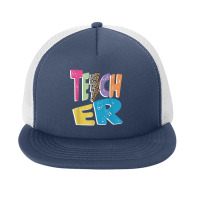 Teacher Colorful Distressed Leopard Lightning Bolt Trendy Foam Snapback Hat | Artistshot