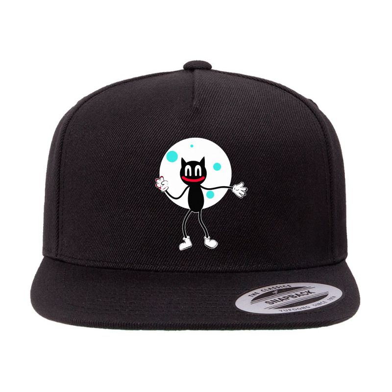 Cartoon Cat 5 panel snapback cap by rochewoodworthillustration | Artistshot