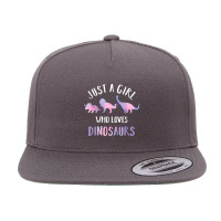 Just A Girl Who Loves Dinosaurs Cute Floral Dino Lover 5 Panel Snapback Cap | Artistshot