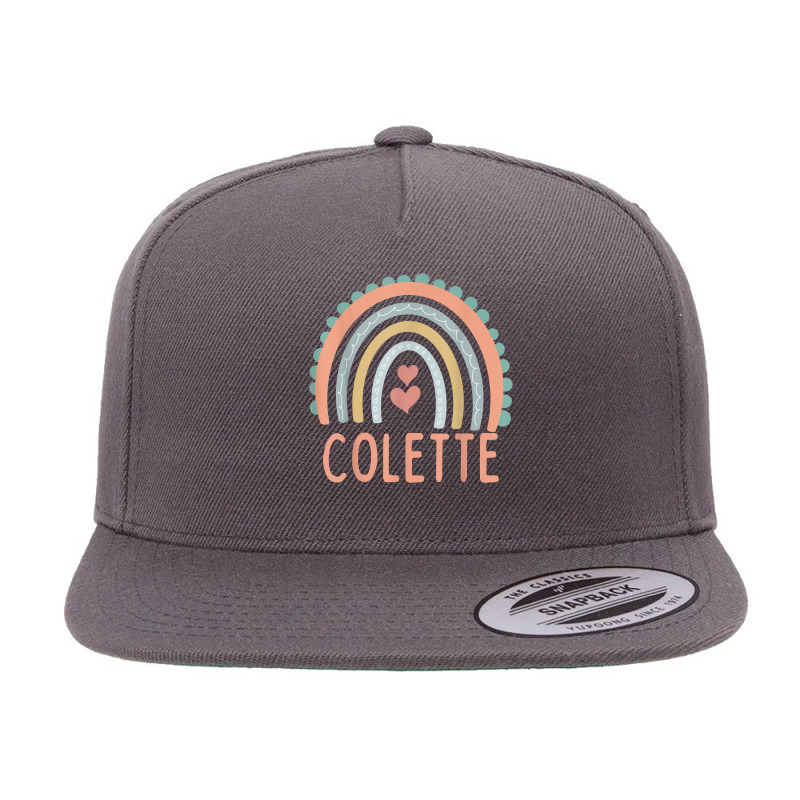 Hello My Name Is Colette Rainbow Name Custome Pre K School T Shirt 5 Panel Snapback Cap | Artistshot