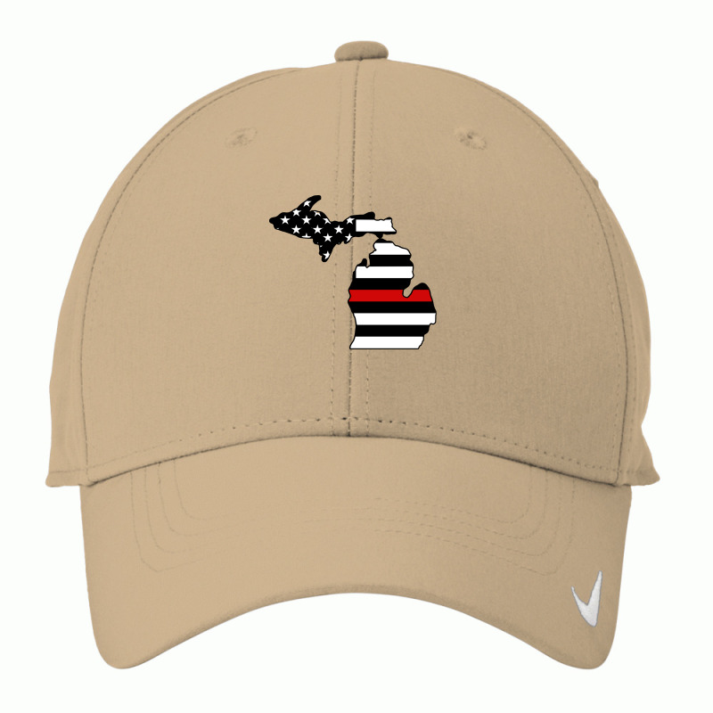 Firefighter T  Shirt Michigan Firefighter Thin Red Line T  Shirt Nike Dri-fit Cap | Artistshot