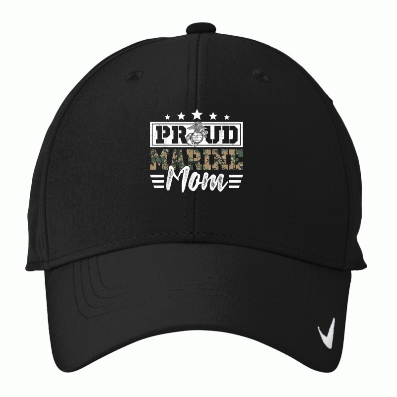 Proud Marine Military Veteran Mom Mama Mommy Mother's Day T Shirt Nike Dri-FIT Cap by rillanerby | Artistshot