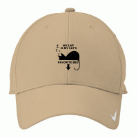 Black Cat Kitty My Laps Is My Cat S Favorite Bed Kitten Cat Nike Dri-fit Cap | Artistshot