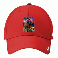 Usa President Donald Trump Rides On A Ferocious Lion Nike Dri-fit Cap | Artistshot