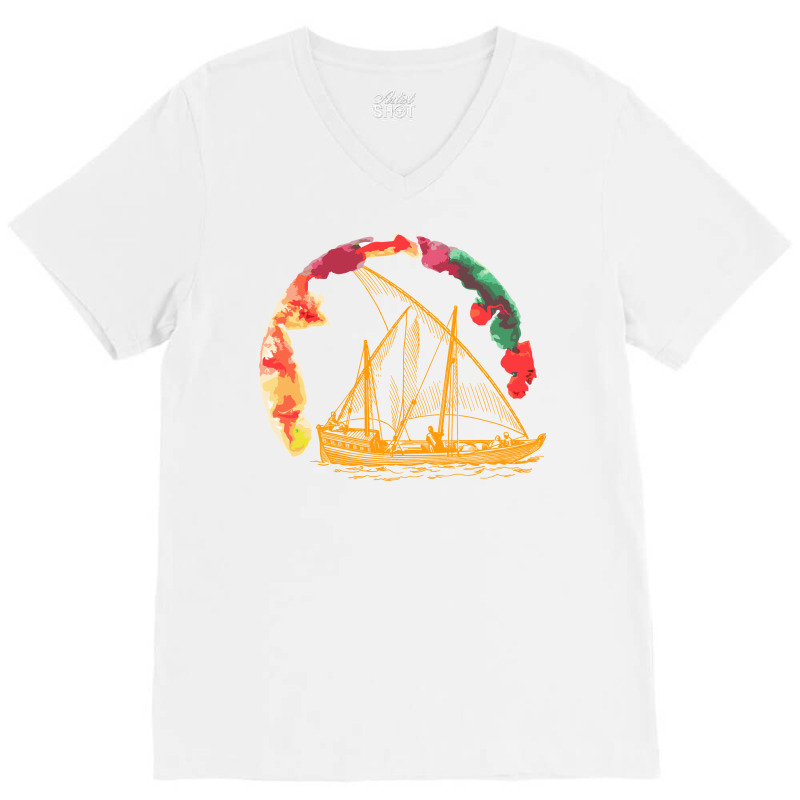 Sailboat V-neck Tee | Artistshot