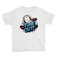 A Baby Cat Wearing Headphones Youth Tee | Artistshot