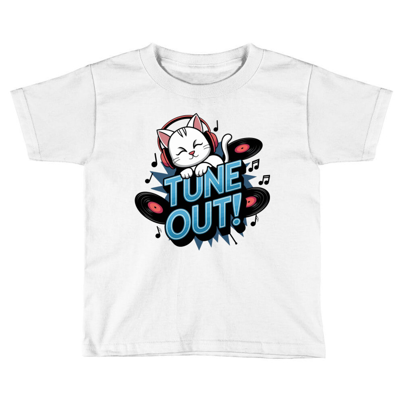 A Baby Cat Wearing Headphones Toddler T-shirt by Kasey | Artistshot