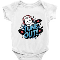 A Baby Cat Wearing Headphones Baby Bodysuit | Artistshot