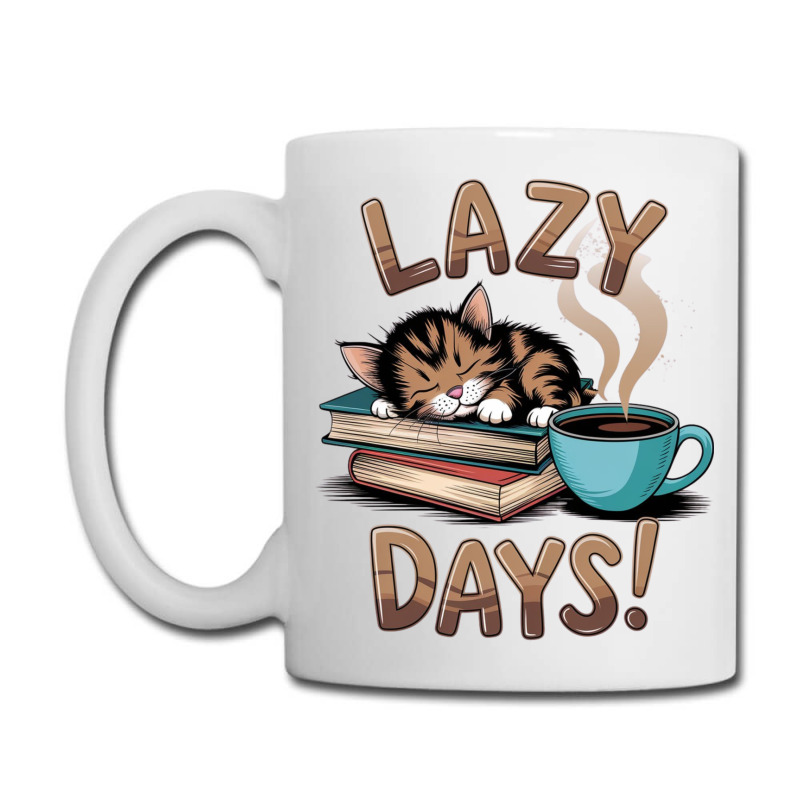 Cat Napping On A Pile Of Books Coffee Mug | Artistshot