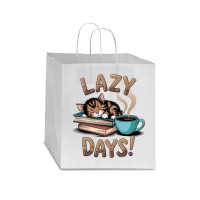 Cat Napping On A Pile Of Books Star Paper Bag - 13 X 7 X 13 | Artistshot