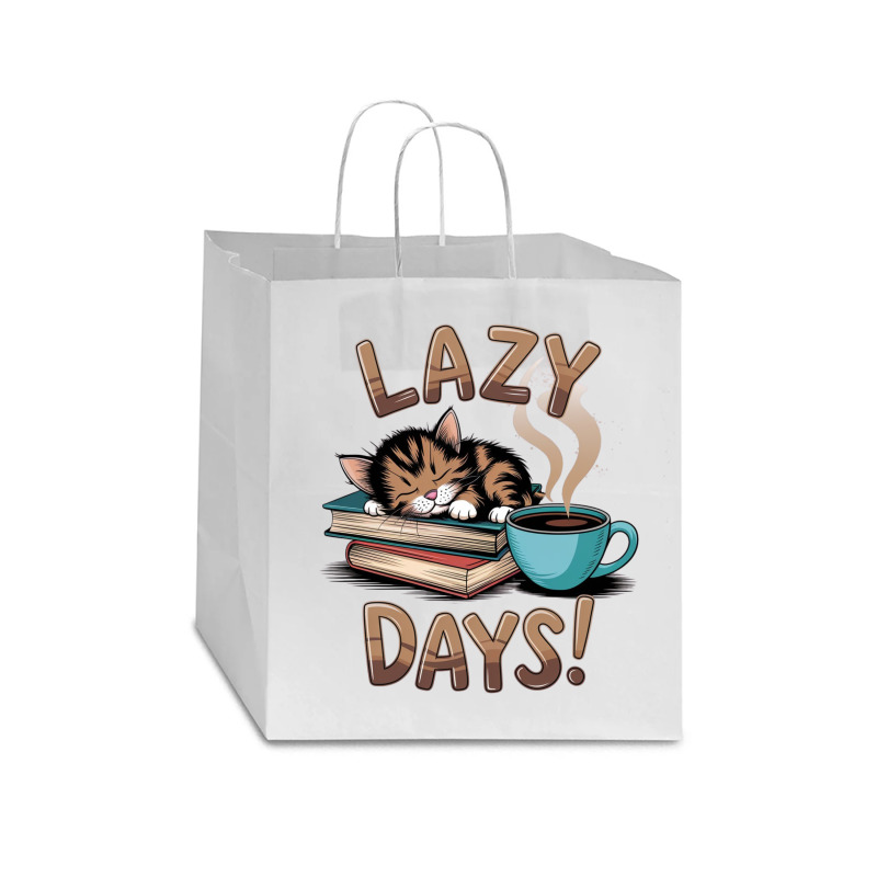 Cat Napping On A Pile Of Books Star Paper Bag - 13 X 7 X 13 | Artistshot