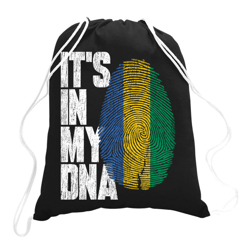 It's In My Dna Gabonese Proud Gabon Flag Drawstring Bags | Artistshot