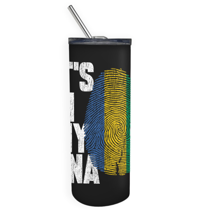 It's In My Dna Gabonese Proud Gabon Flag Skinny Tumbler | Artistshot