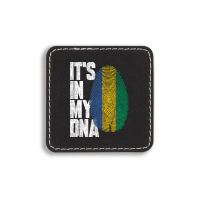 It's In My Dna Gabonese Proud Gabon Flag Square Leatherette Patch | Artistshot