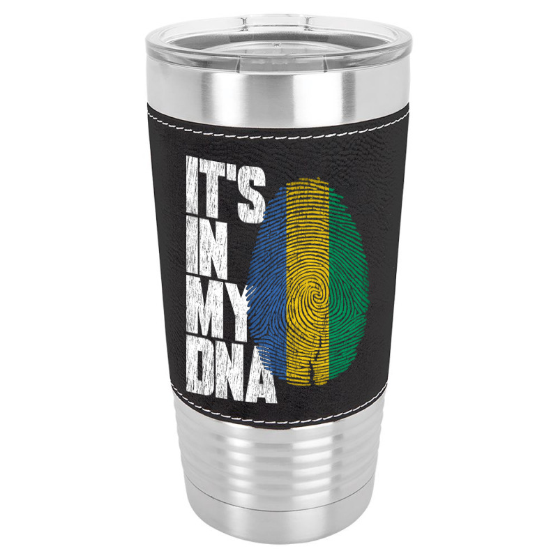 It's In My Dna Gabonese Proud Gabon Flag Leatherette Tumbler | Artistshot