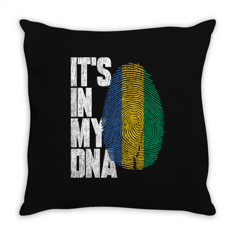 It's In My Dna Gabonese Proud Gabon Flag Throw Pillow | Artistshot