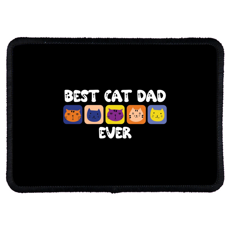 Best Cat Dad Ever Cute Rectangle Patch | Artistshot