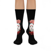 Friday The 13th Frida Kahlo Crew Socks | Artistshot