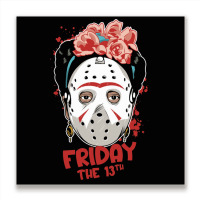 Friday The 13th Frida Kahlo Metal Print Square | Artistshot