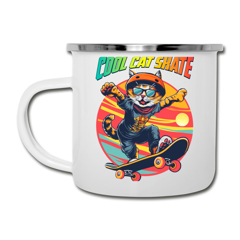 Funny Cool Cat Skateboarder Camper Cup | Artistshot