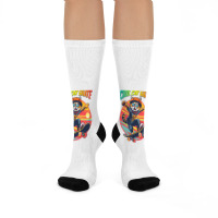 Funny Cool Cat Skateboarder Crew Socks | Artistshot