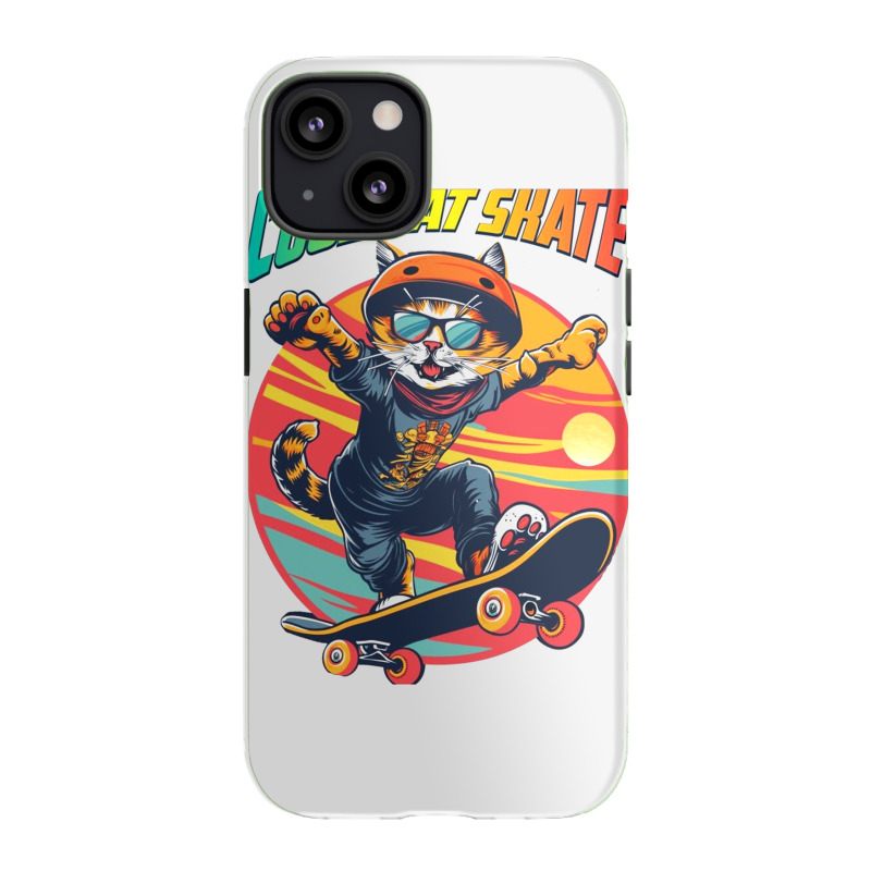 Funny Cool Cat Skateboarder Iphone 13 Case | Artistshot