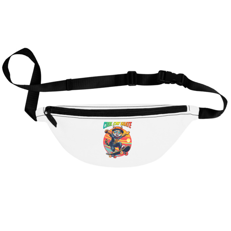 Funny Cool Cat Skateboarder Fanny Pack | Artistshot