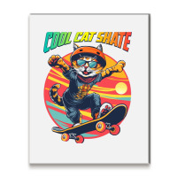 Funny Cool Cat Skateboarder Metal Print Vertical | Artistshot