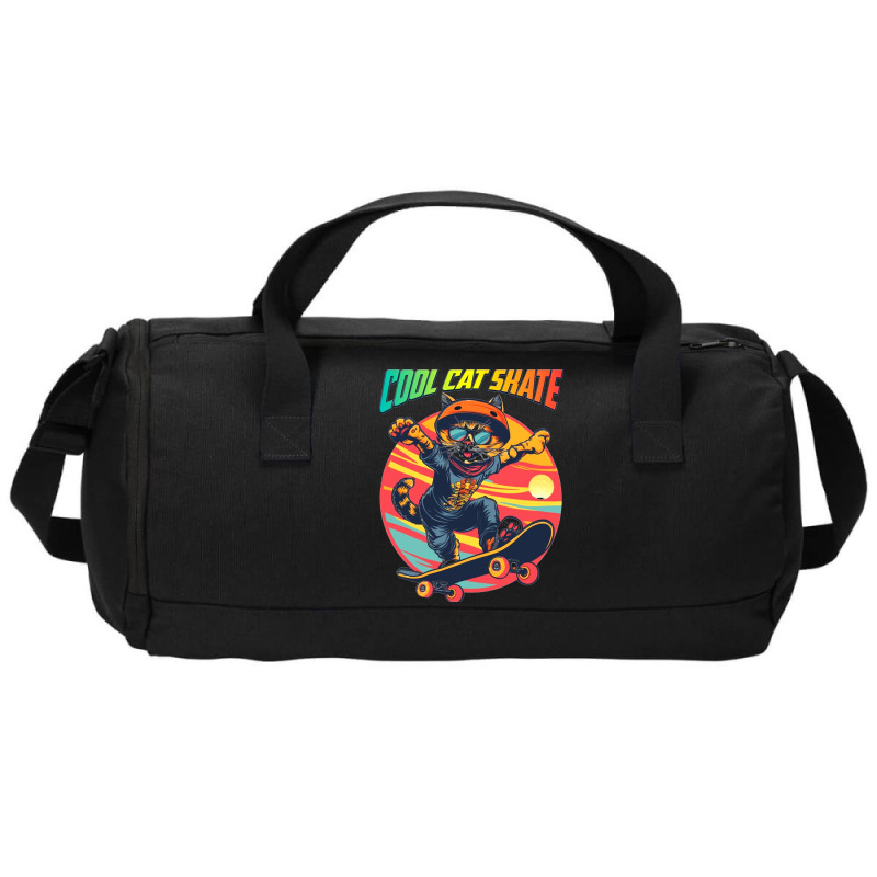 Funny Cool Cat Skateboarder Duffel Bag | Artistshot