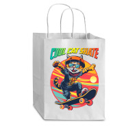 Funny Cool Cat Skateboarder Cub Paper Bag - 8 X 4 1/2 X 10 1/4 | Artistshot