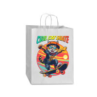 Funny Cool Cat Skateboarder Mart Paper Bag -13 X 7 X 17 | Artistshot