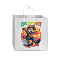 Funny Cool Cat Skateboarder Vogue Paper Bag - 16 X 6 X 12 | Artistshot