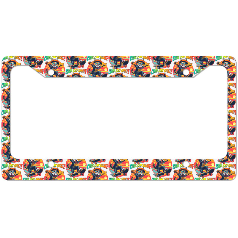 Funny Cool Cat Skateboarder License Plate Frame | Artistshot