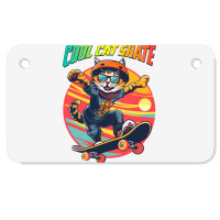 Funny Cool Cat Skateboarder Motorcycle License Plate | Artistshot