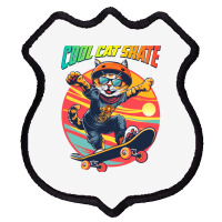 Funny Cool Cat Skateboarder Shield Patch | Artistshot