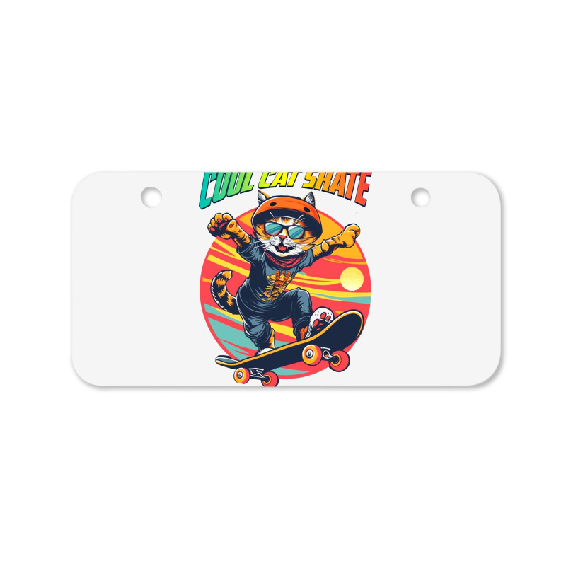 Funny Cool Cat Skateboarder Bicycle License Plate | Artistshot