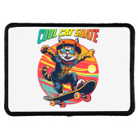 Funny Cool Cat Skateboarder Rectangle Patch | Artistshot