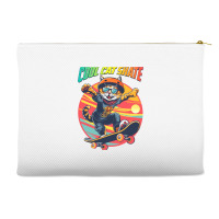 Funny Cool Cat Skateboarder Accessory Pouches | Artistshot