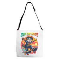 Funny Cool Cat Skateboarder Adjustable Strap Totes | Artistshot