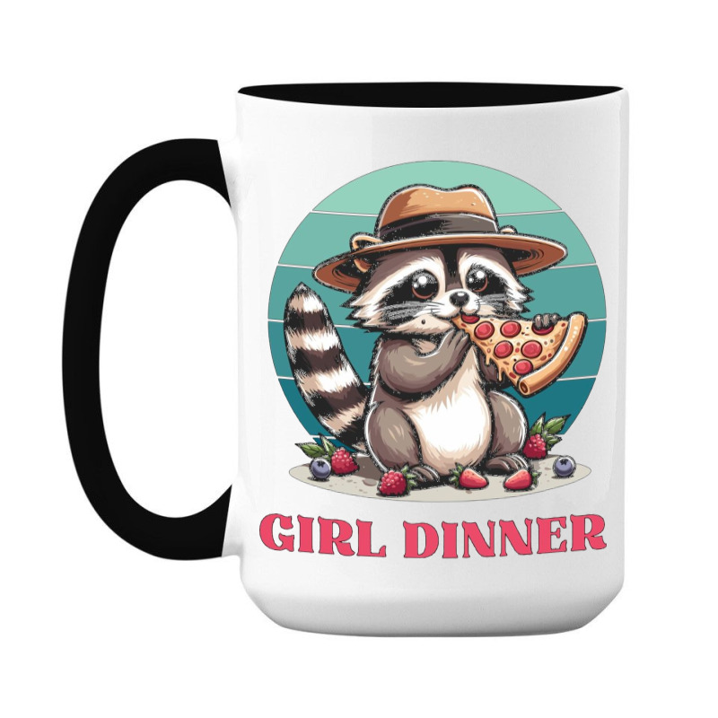 Girl Dinner - Racoon Eating Pizza 15 Oz Coffee Mug | Artistshot