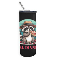 Girl Dinner - Racoon Eating Pizza Skinny Tumbler | Artistshot