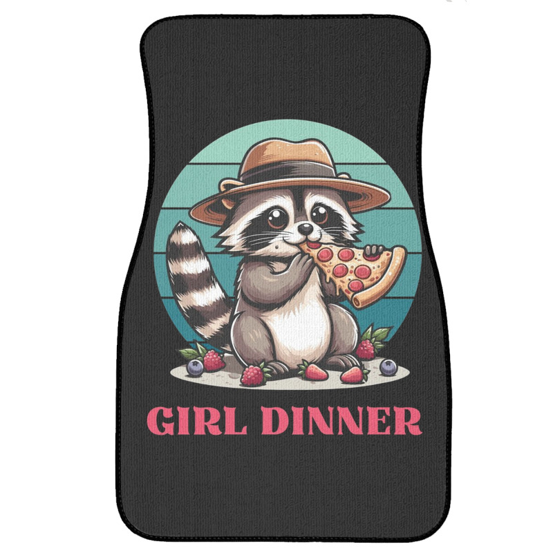 Girl Dinner - Racoon Eating Pizza Front Car Mat | Artistshot