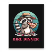 Girl Dinner - Racoon Eating Pizza Metal Print Vertical | Artistshot