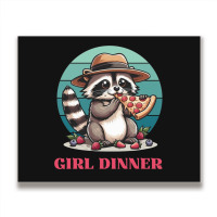 Girl Dinner - Racoon Eating Pizza Metal Print Horizontal | Artistshot